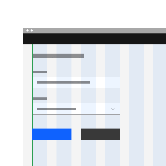 An example showing a properly aligned default inputs